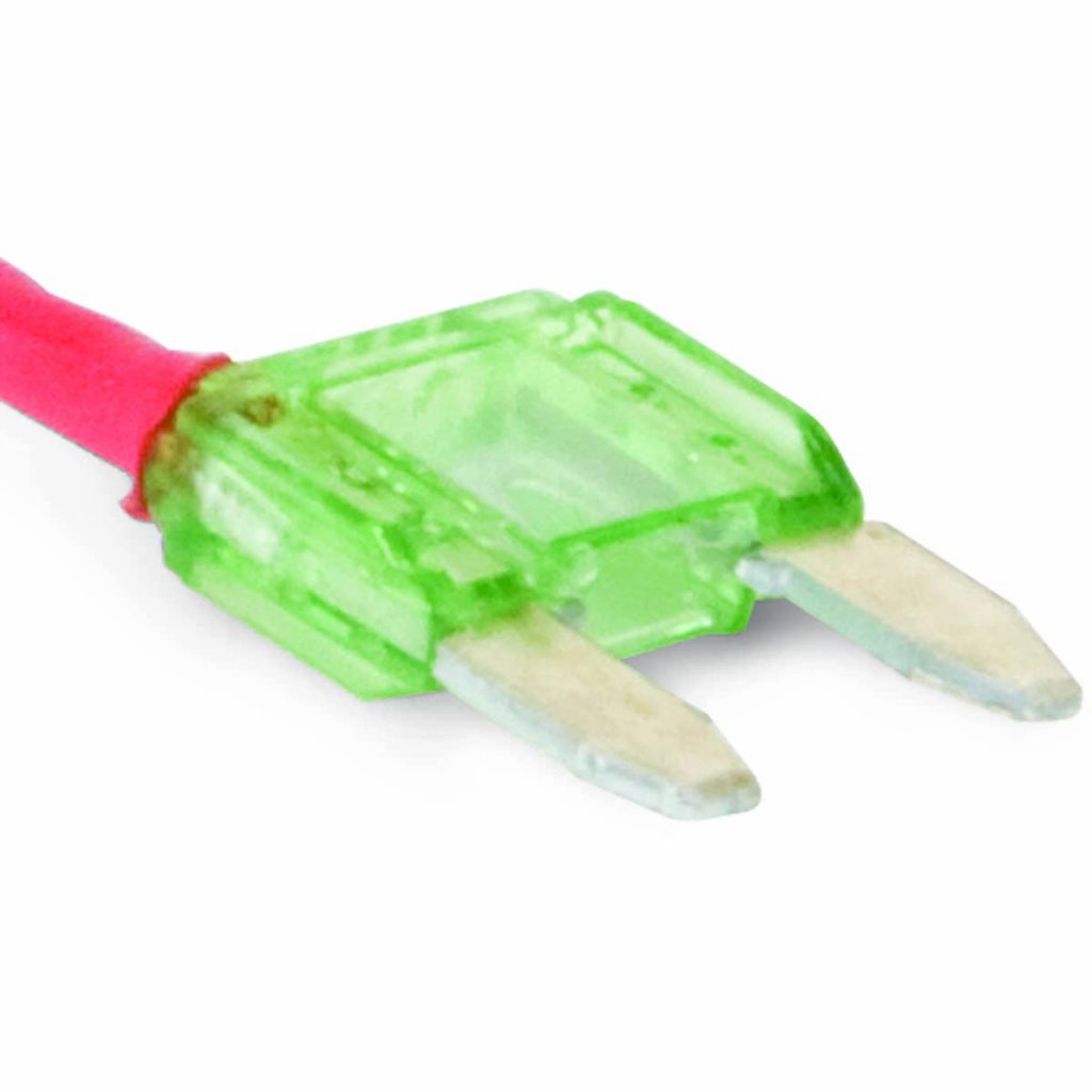 15 amp MINI blade fuse with pigtail - 16 ga