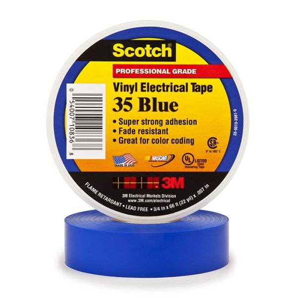 Blue electrical tape , 3M, 35 Plus -blue