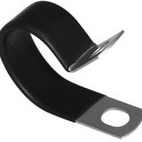 1/4″ ID vinyl insulated metal cable clamp. Standard 3/4″ width