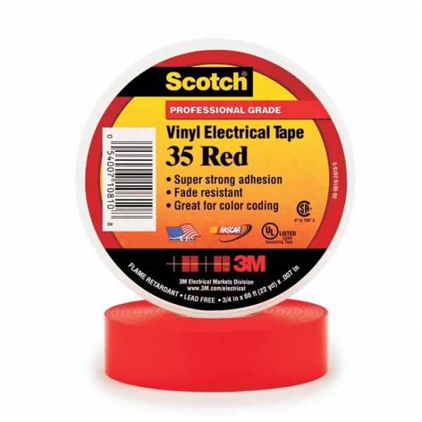 Red electrical tape , 3M, 35 Plus -Red