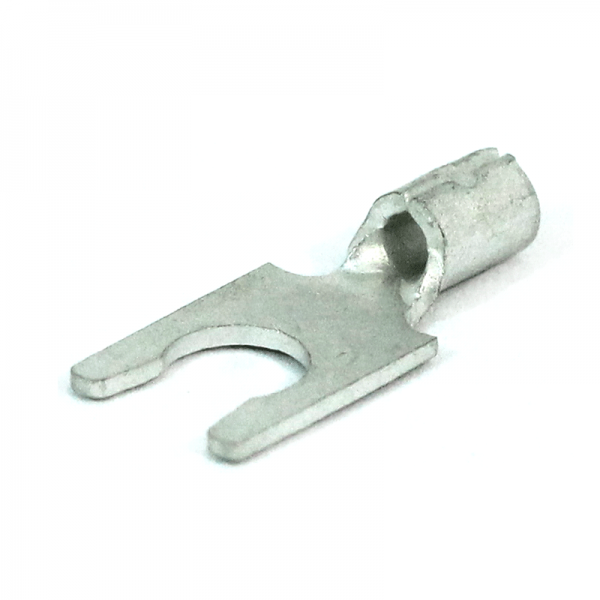 12-10 GA Locking (Snap) Spade Terminal, Non Insulated, #8 Stud