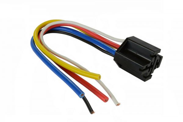 Standard 12 volt relay base w/ 5 -16 ga wires