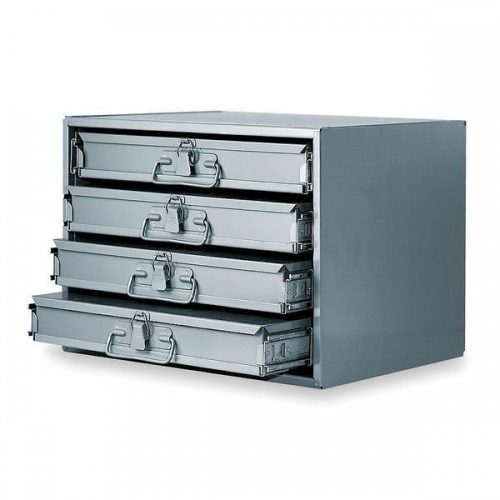 4 drawer metal holding drawers- large slide racks with boxes