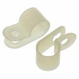 1/4″ id wide nylon cable clamps-natural white (1/2″ width)