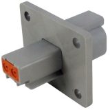 DT04-2P-L012 Receptacle, 2-Position, 20-14AWG, In-Line, Gray, Plastic, Polyamide, DT Series