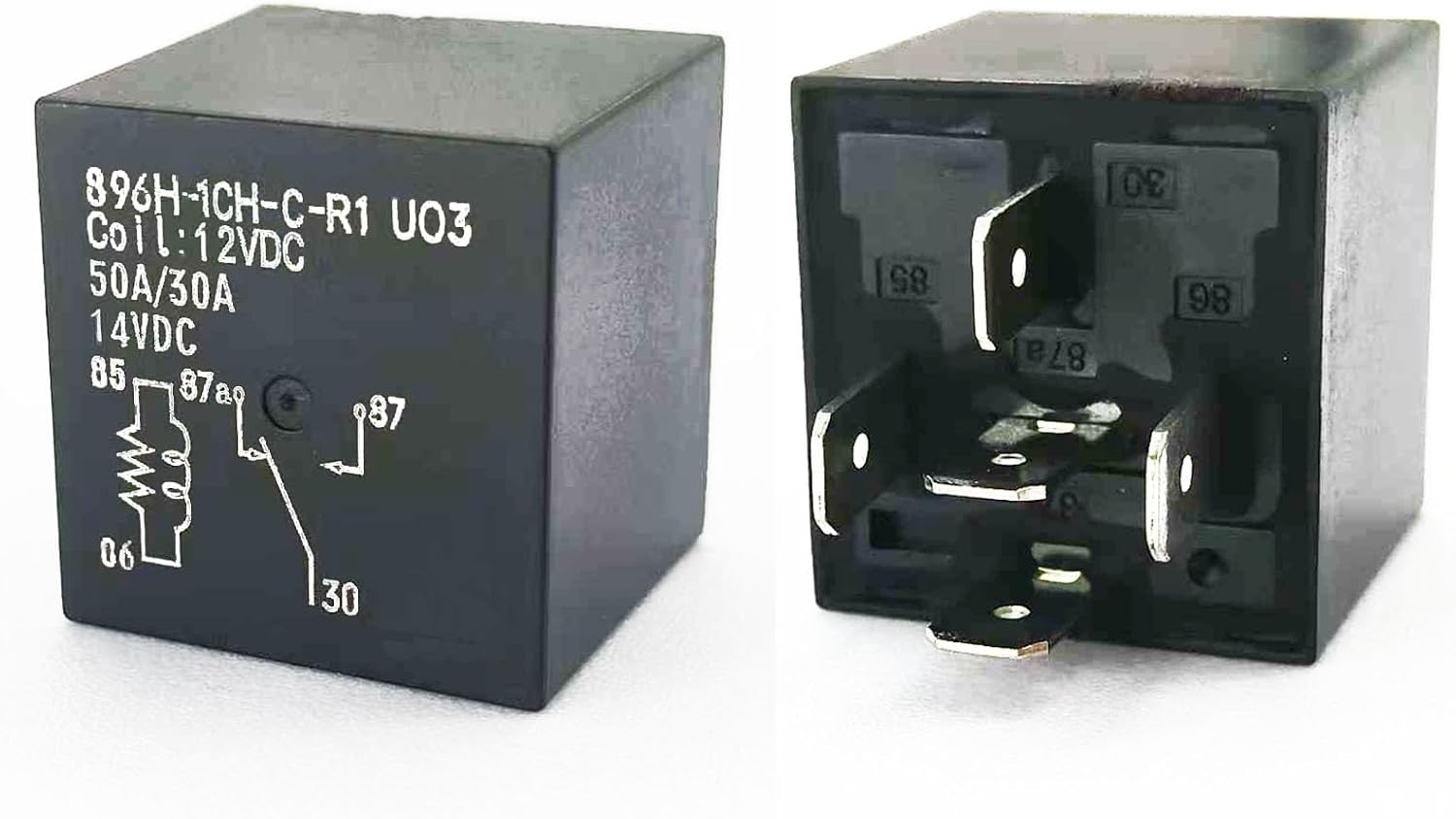 896H-1CH-C-R1-U03, 5 Pins Plug-in Automotive Relay 12VDC SPDT 50A 12V Terminal Flux Tight Automotive Relay